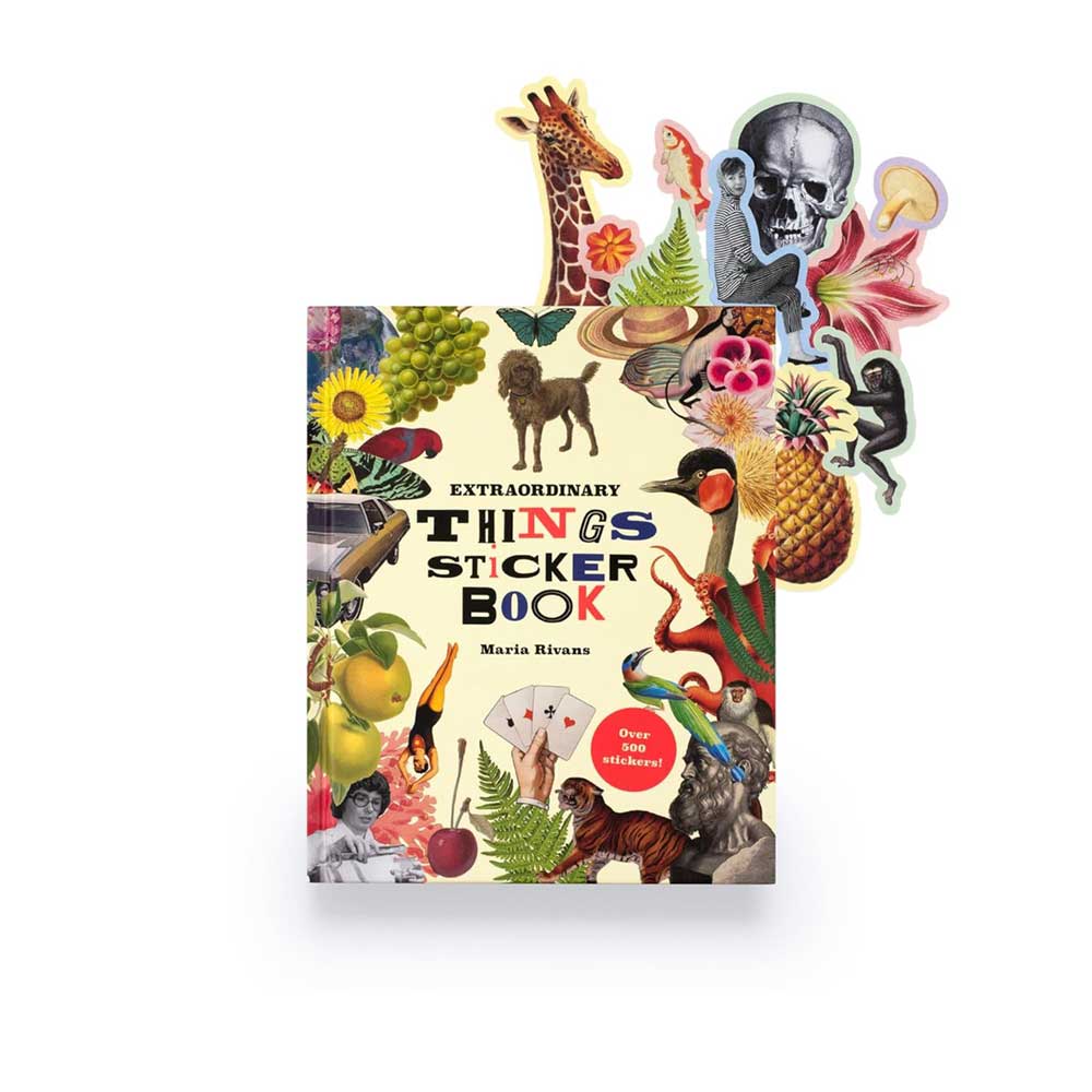 Sticker book with stickers popping out of the top
