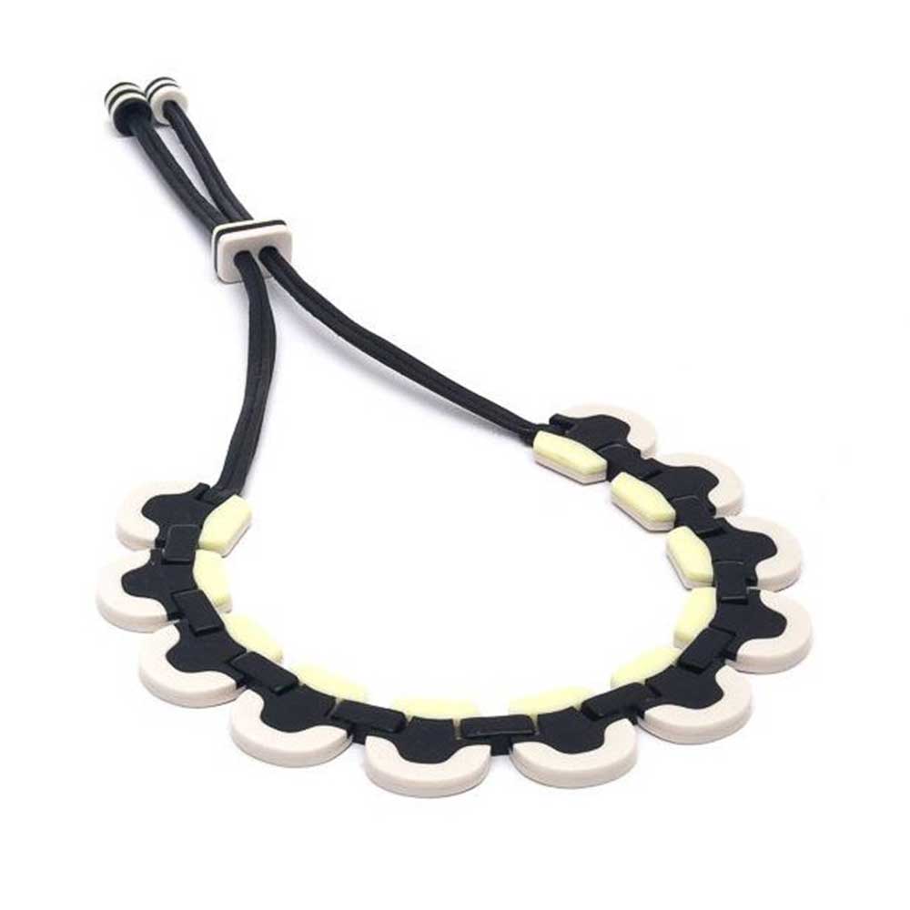 Wave acrylic necklace on an adjustable black cord
