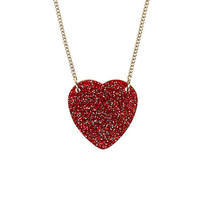 Tatty Devine red glitter heart necklace