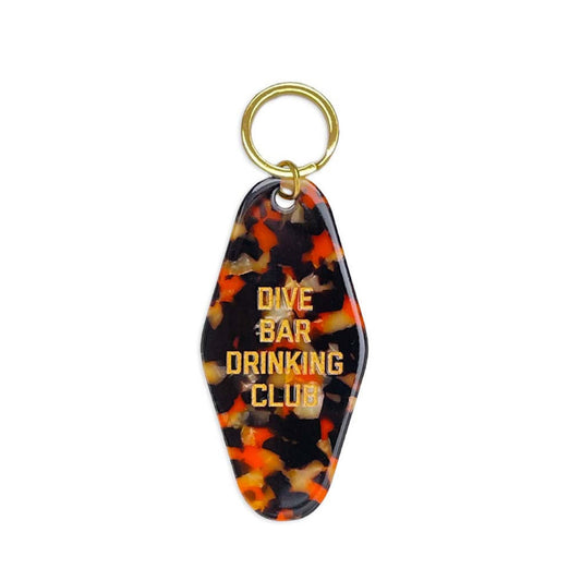 Tortoiseshell motel-style key tag: Dive bar drinking club