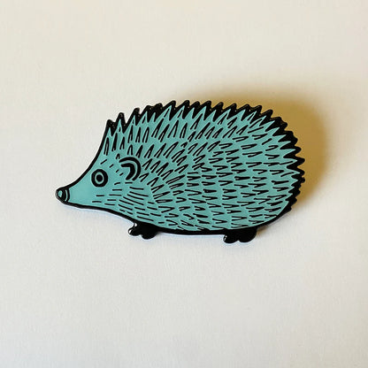 Lush Designs blue hedgehog enamel badge