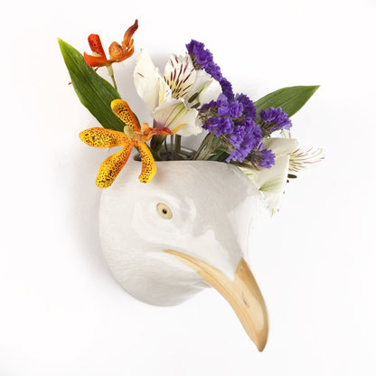 Herring gull wall vase, side view