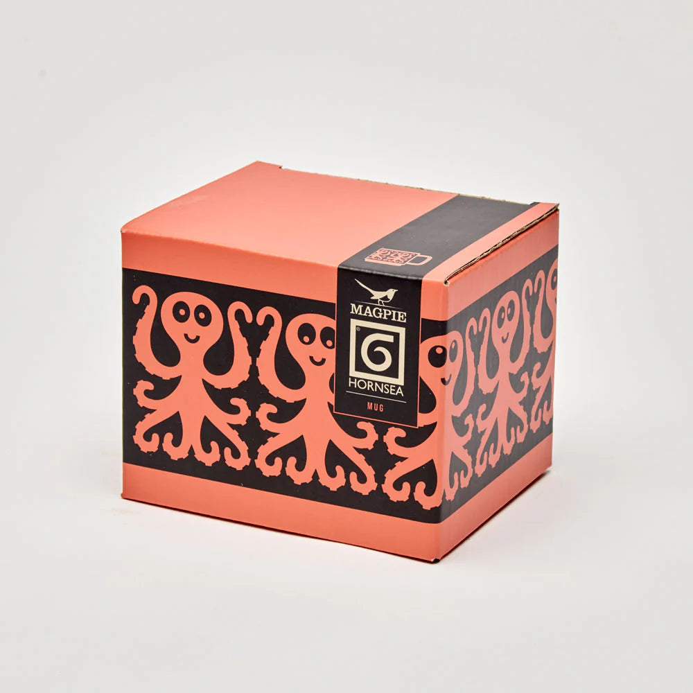 Octopus mug gift box in matching orange and black