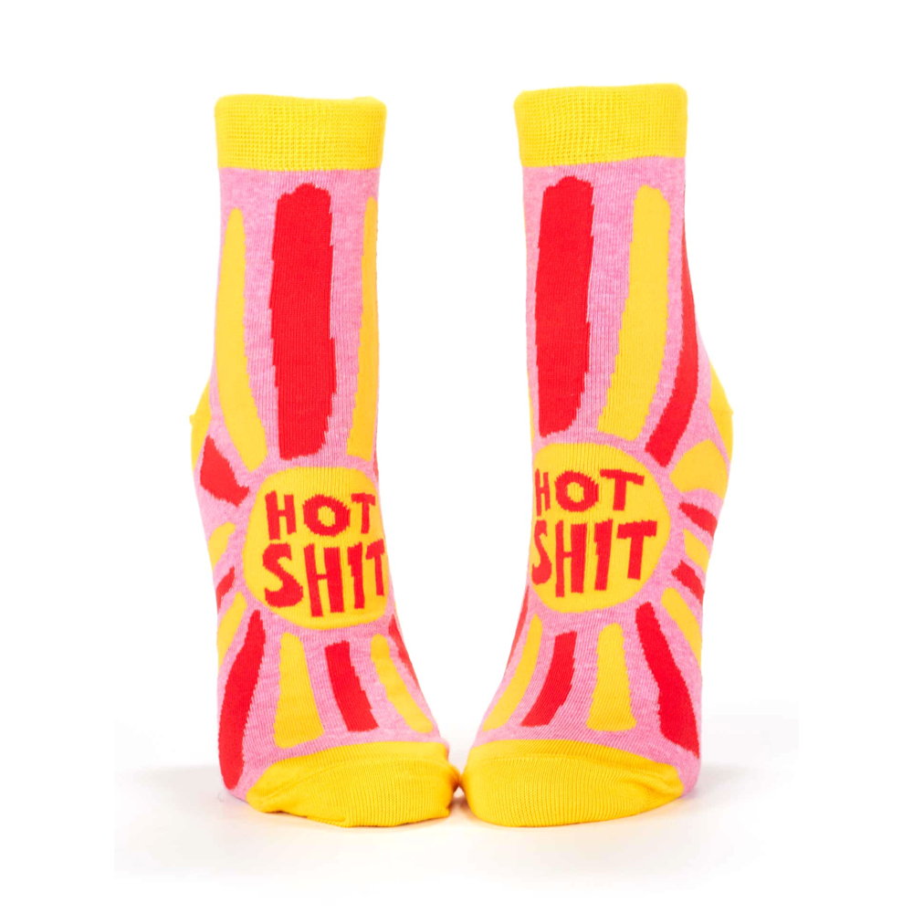 Pink and yellow sunburst ankle socks: Hot shit