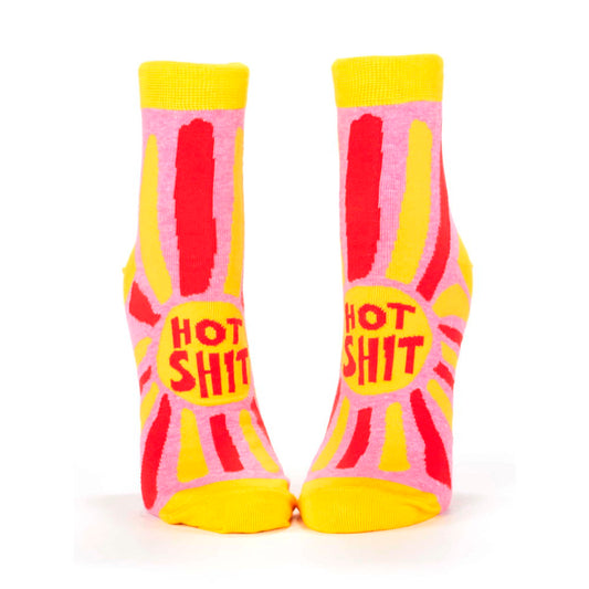 Pink and yellow sunburst ankle socks: Hot shit