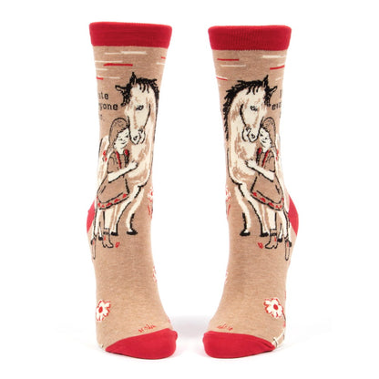 Front view of the I hate everyone too socks with red cuffs, heels and toes