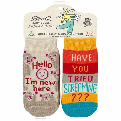 Front of the I'm New baby sock pack