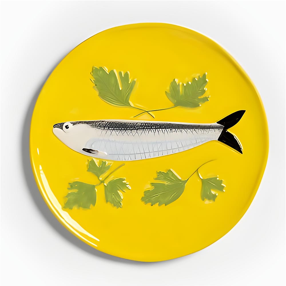 Close-up of the yellow sardine plate