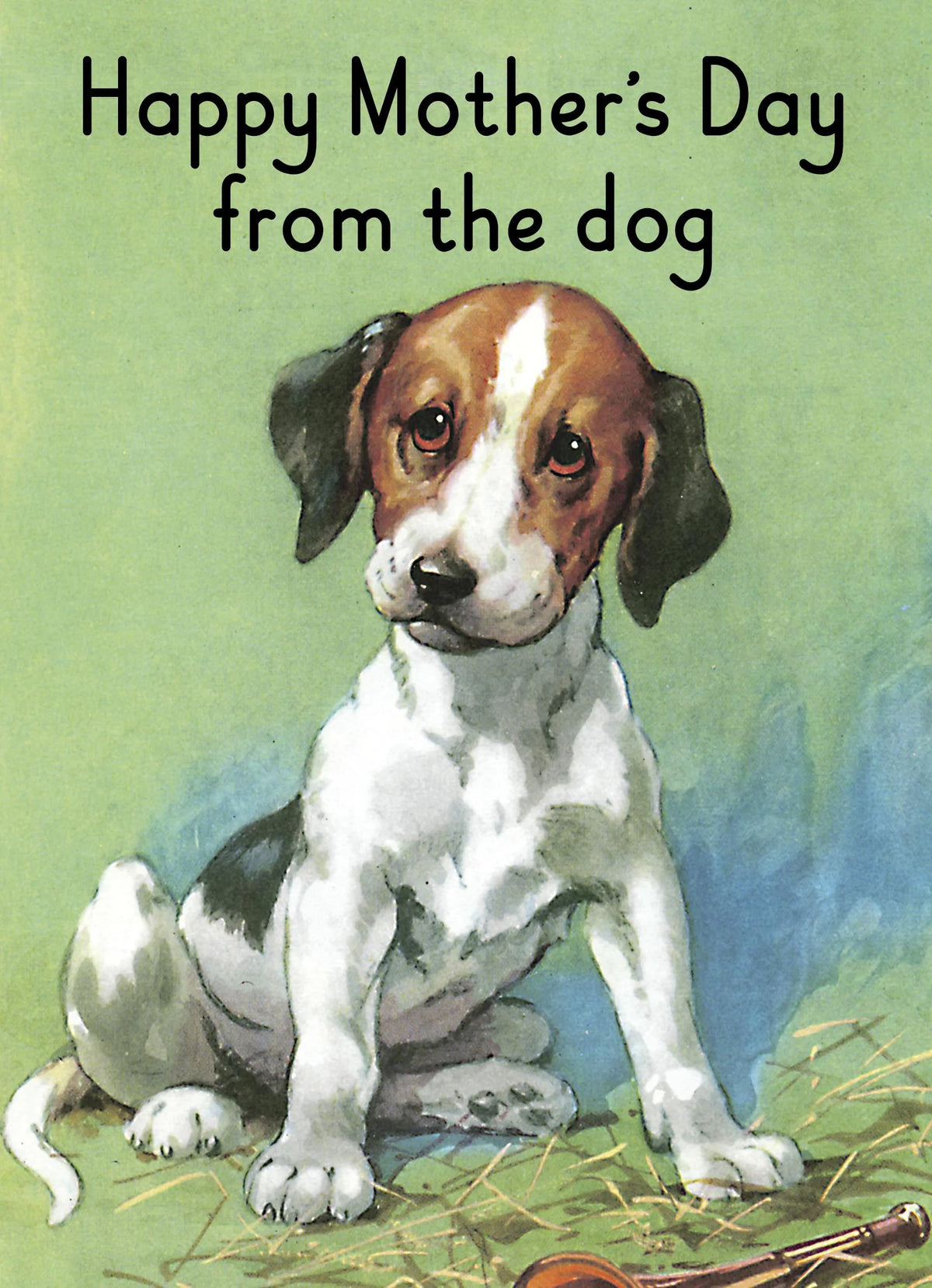 Vintage card of a beagle puppy: Happy Mother's Day from the dog