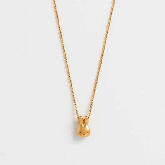 Gold Miffy head charm on a fine gold chain