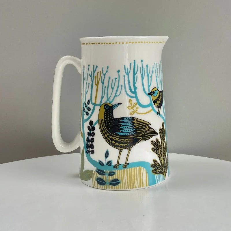 Lush Designs Blue Bird jug: blackbirds among blue branches
