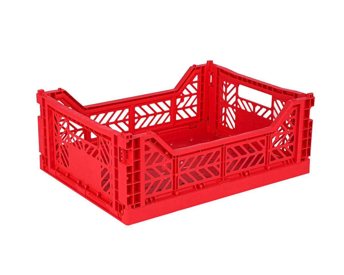 Aykasa midi folding storage crate in red