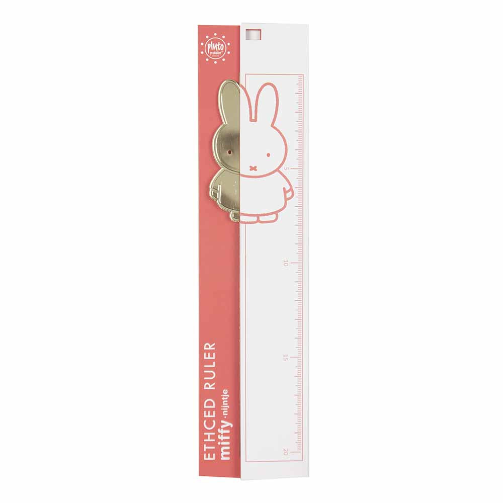 Gold Miffy ruler in its pink packaging, Etched Ruler