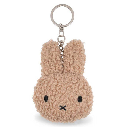 Beige teddy fabric Miffy head keyring