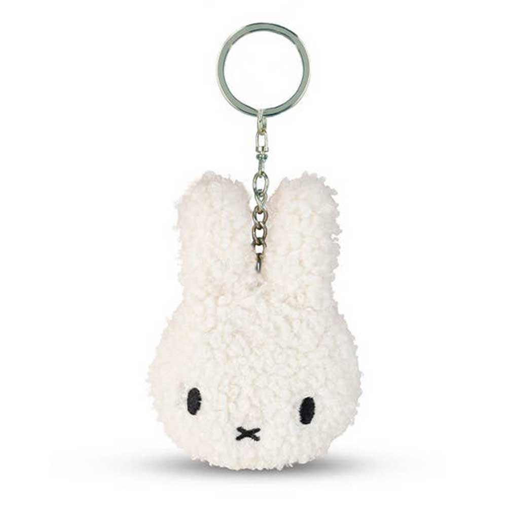 Cream teddy fabric Miffy head keyring