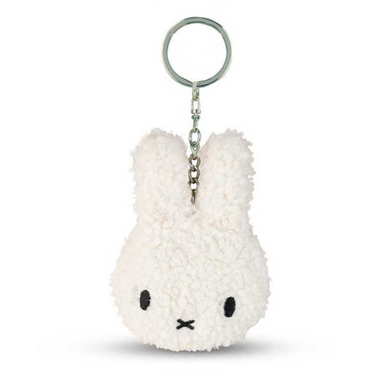 Cream teddy fabric Miffy head keyring