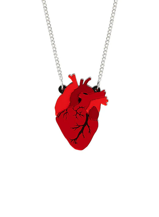 Tatty Devine red anatomical heart necklace