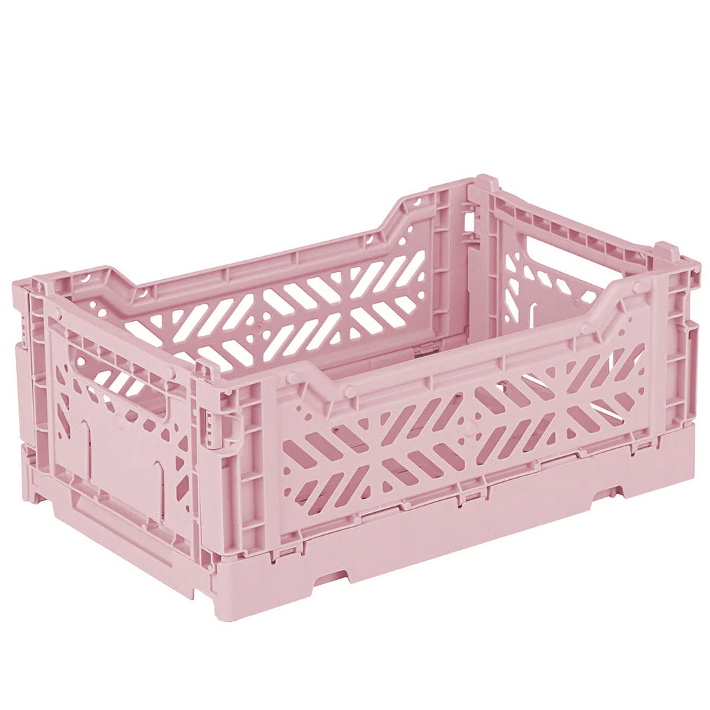 Aykasa mini folding storage crate in cherry blossom pink