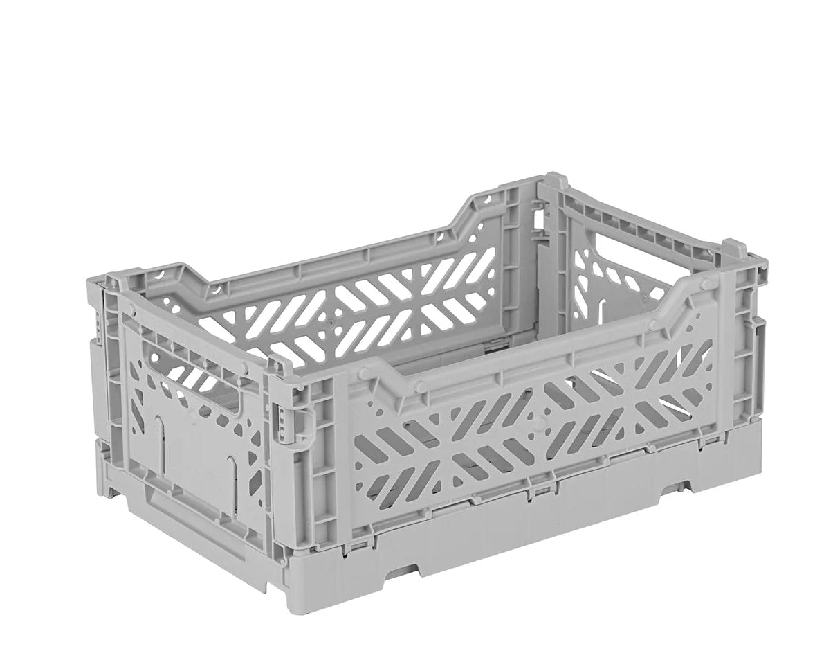 Aykasa mini folding storage crate in grey