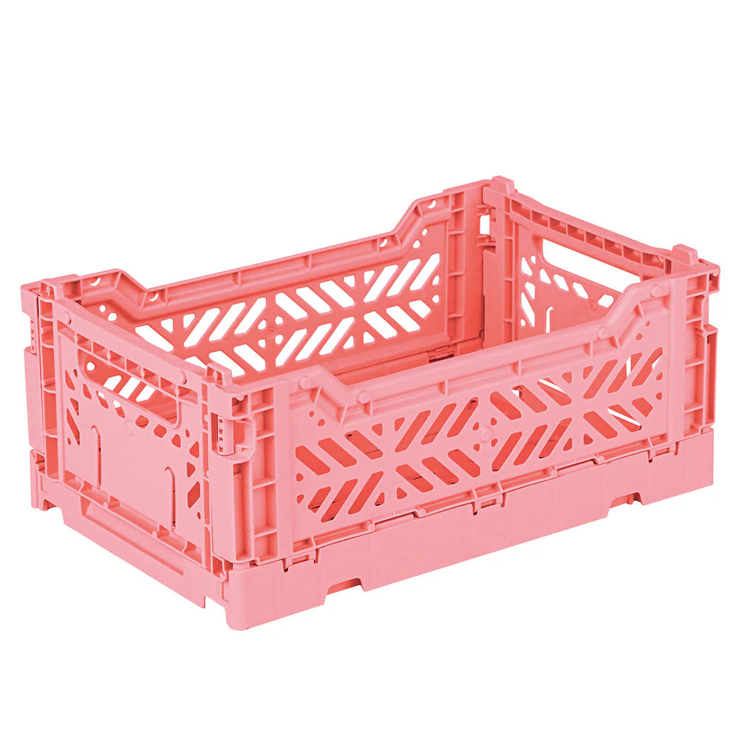 Strawberry pink mini folding storage crate