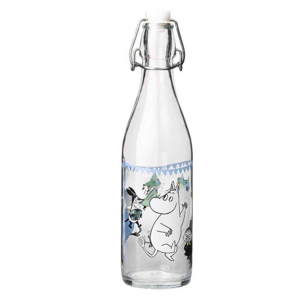 Summer party bottle turned to show Snufkin