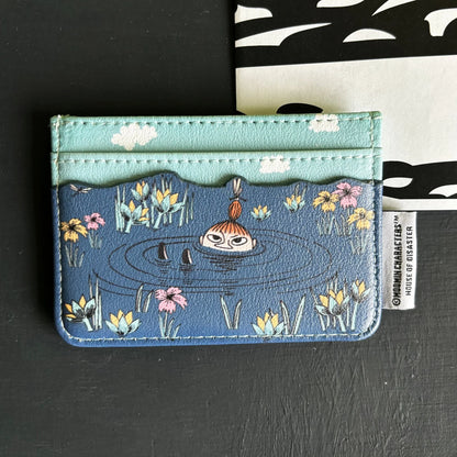 Back of the lotus card holder with Little My swimming in a pond