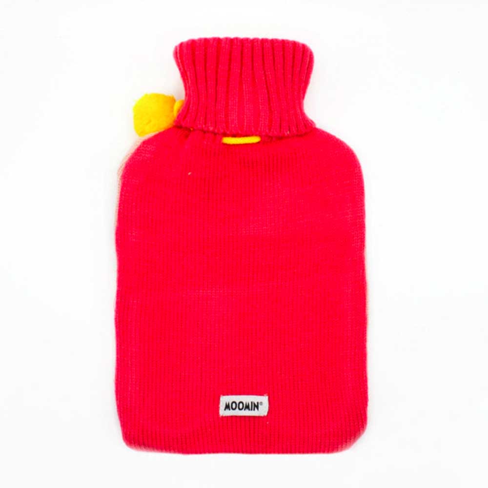 Plain red back of the Moomin Love hot water bottle
