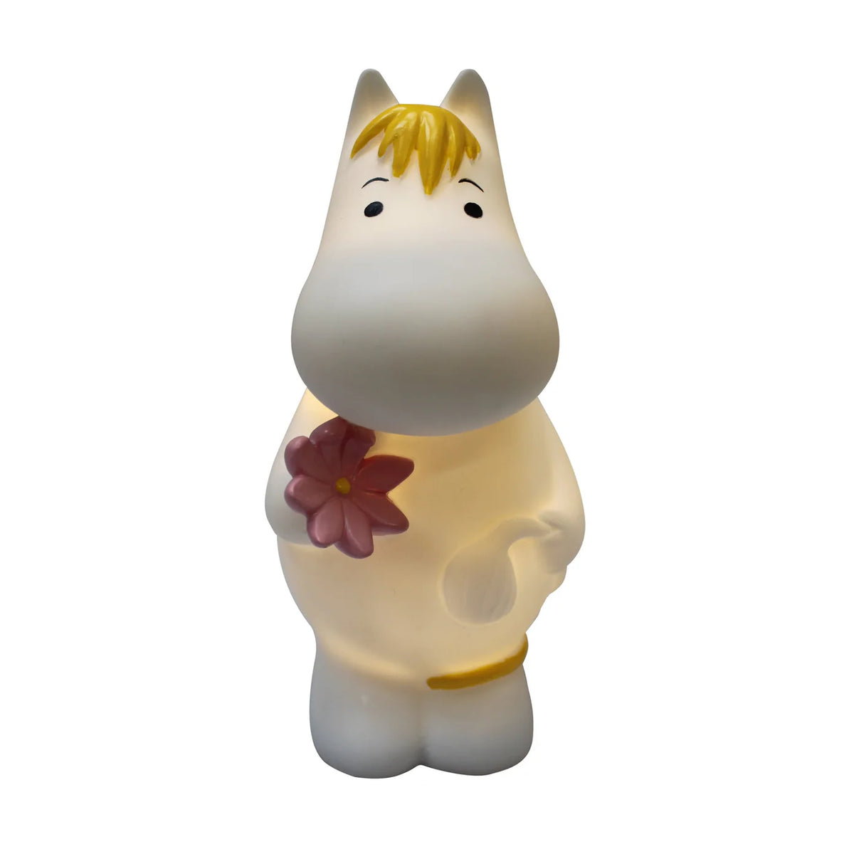 White Snorkmaiden LED light holding a red flower