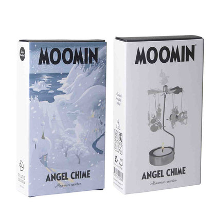 Moomin winter angel chime boxes with a snowy illustration