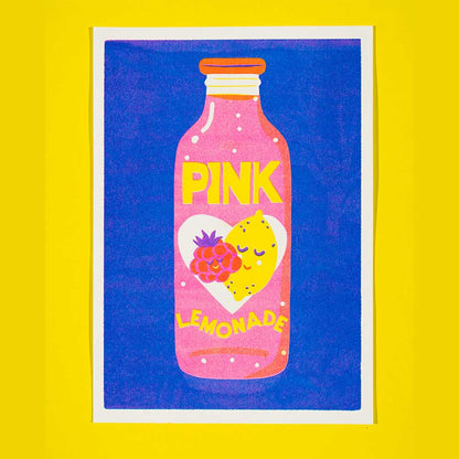 Pink Lemonade print on a yellow background