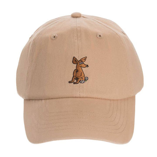 Beige cap with a small embroidered Sniff on the front