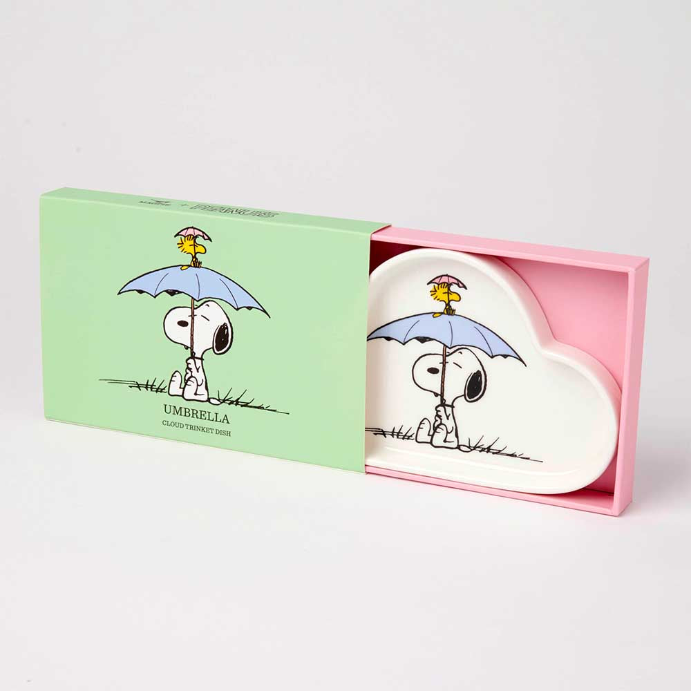 Cloud trinket dish in its open green and pink box