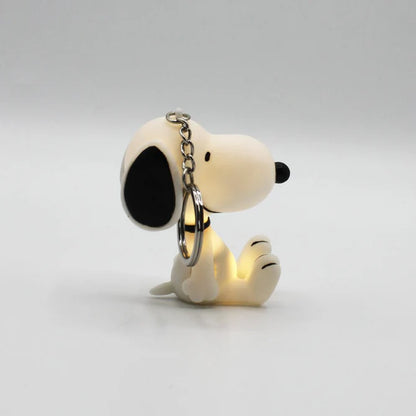 Snoopy light-up key ring from the side