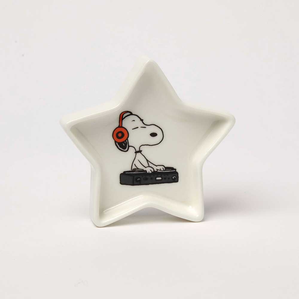 Close-up of the Snoopy DJ star dish
