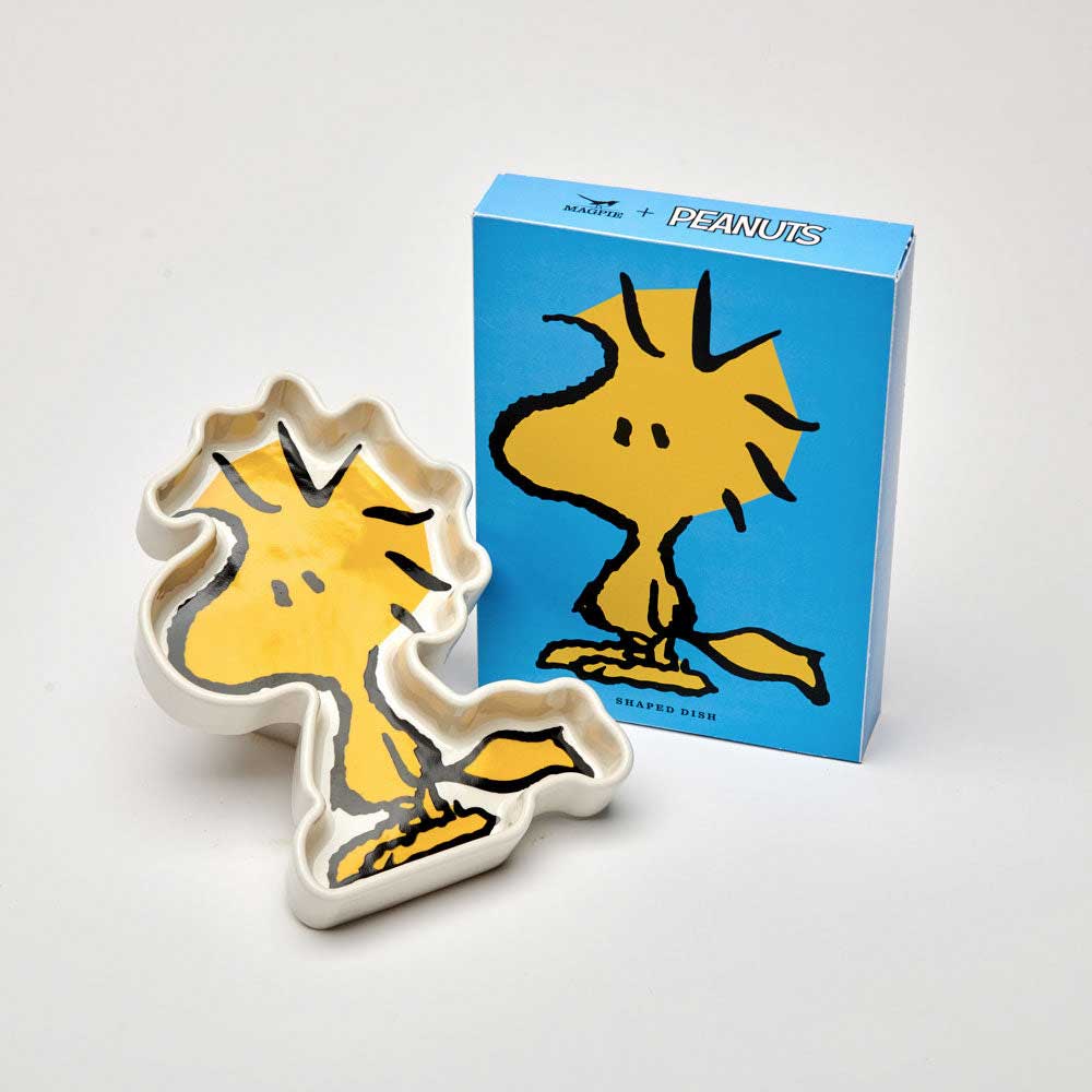 Woodstock trinket tray beside its blue gift box