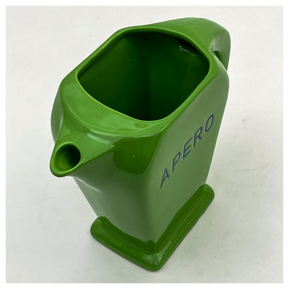 Green Apero jug from the side, showing its spout