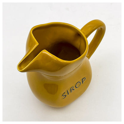 Mustard Sirop jug from above, showing its pinched spout
