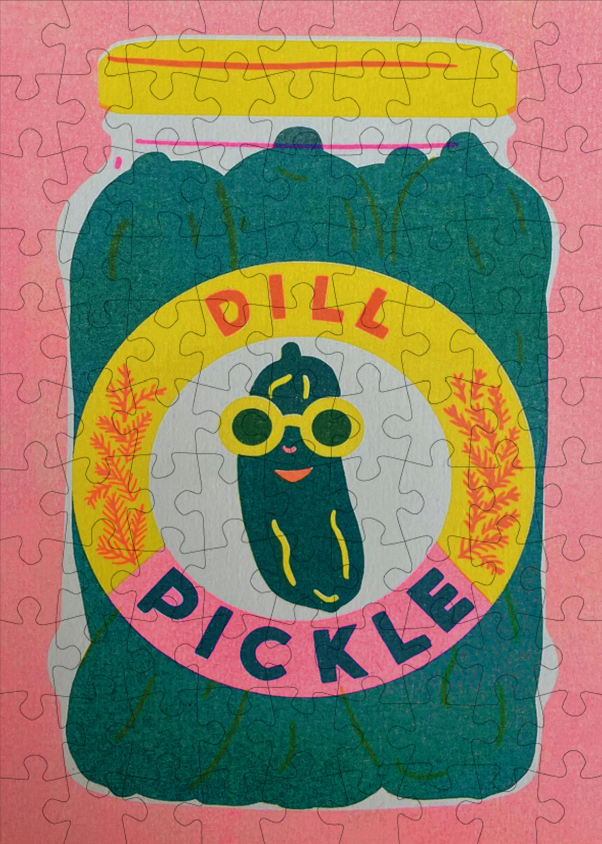 Completed dill pickle mini puzzle