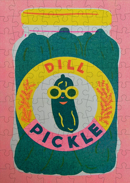 Completed dill pickle mini puzzle