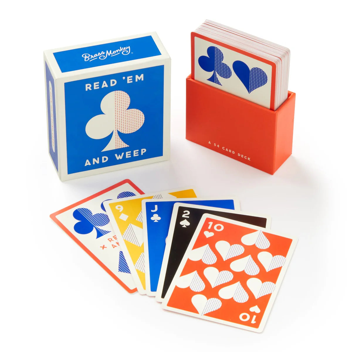 Read 'Em and Weep playing cards fanned out beside their box