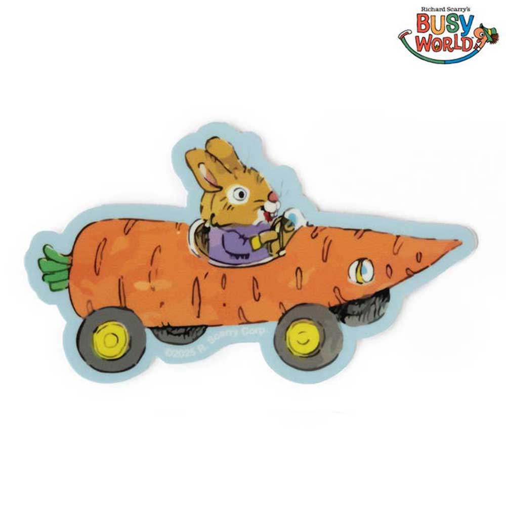 Richard Scarry Busy World carrot car sticker