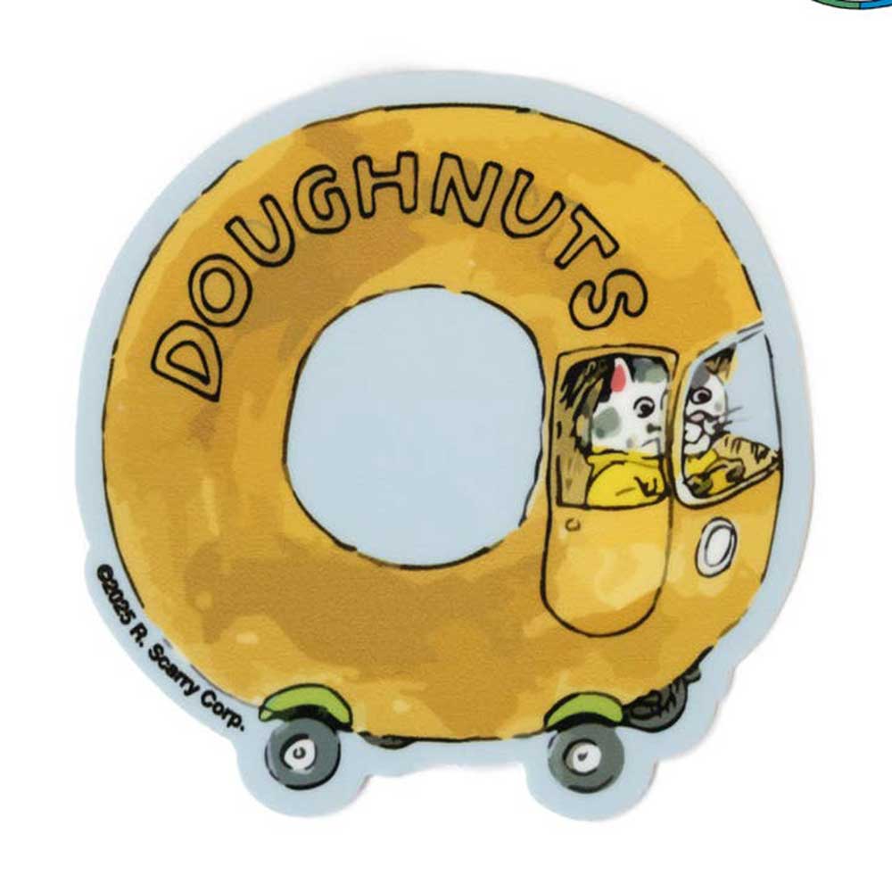Richard Scarry Busy World doughnut car sticker