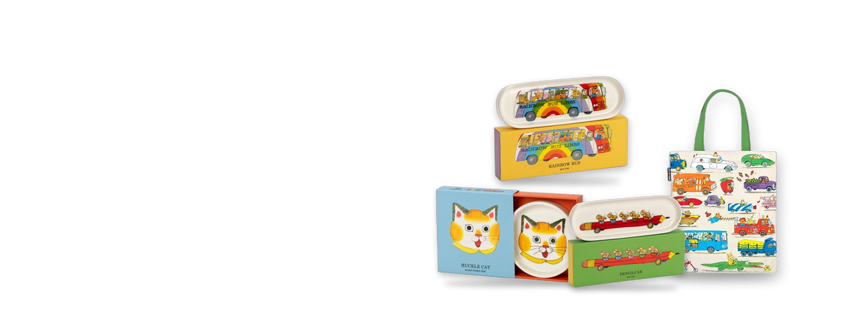 Richard Scarry products on a transparent background (wide)
