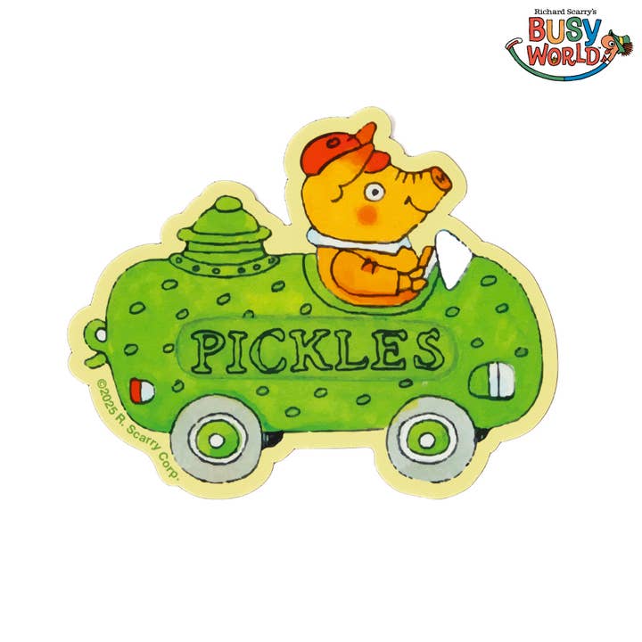 Richard Scarry Busy World pickle car magnet