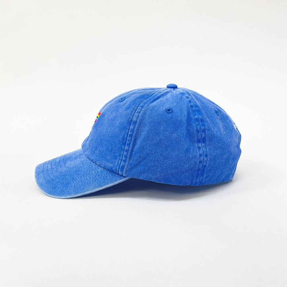 Blue Be Nice cap from the side