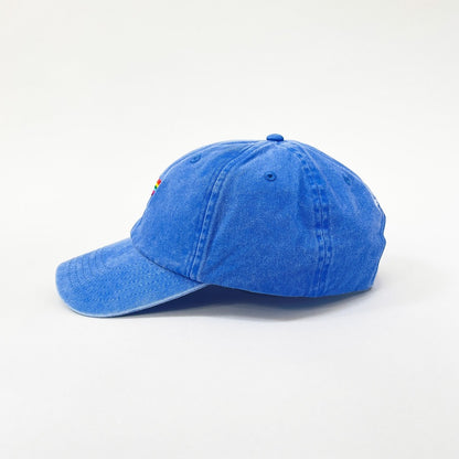 Blue Be Nice cap from the side