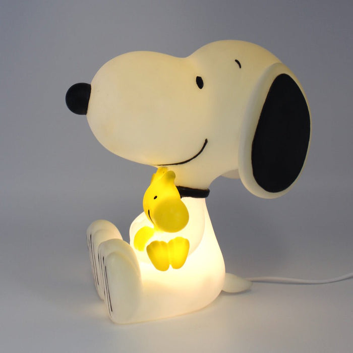 Snoopy and Woodstock lamp glowing warm white