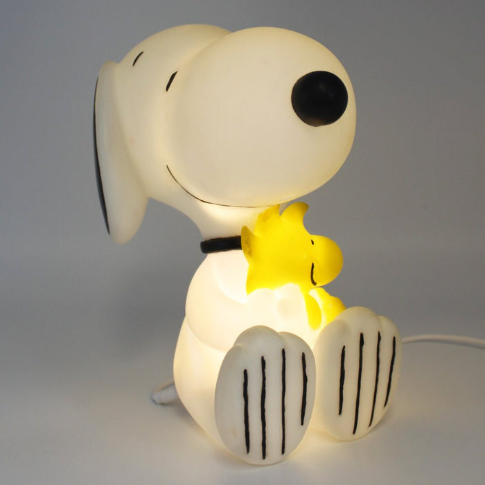 Snoopy lamp lit up, seen from the other side
