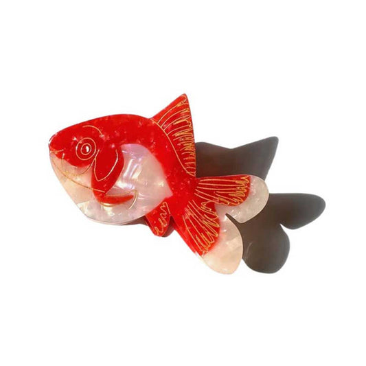 Solar Eclipse red goldfish hair clip