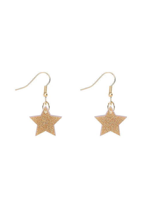 Tatty Devine gold glitter star charm earrings